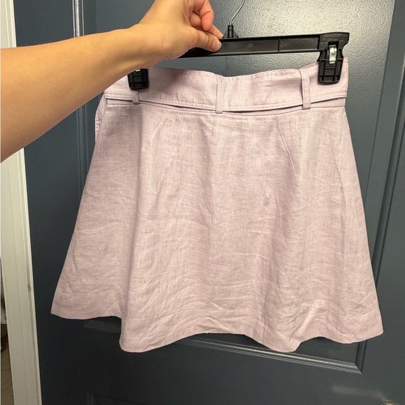 Matthew Bruch Lilac Linen Cargo Skirt - Picture 3 of 6